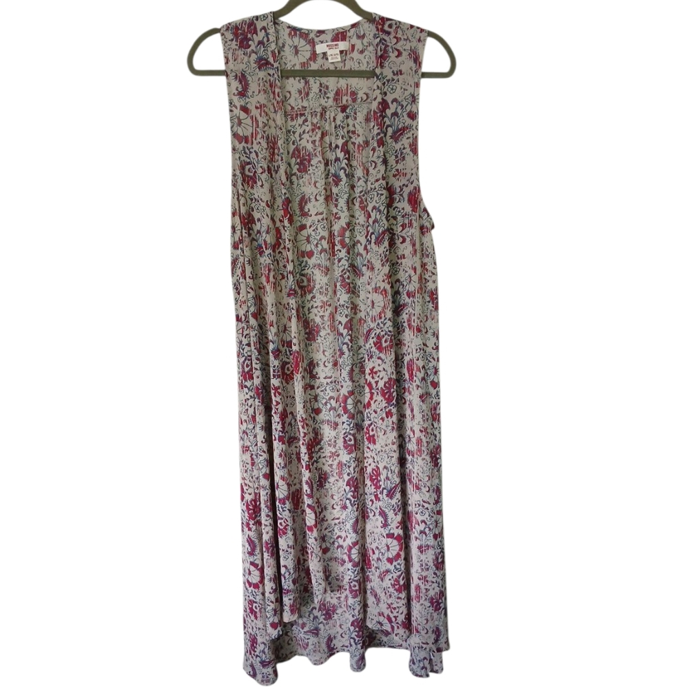 Mossimo Long Sleeveless Kimono Light Vest Coverup Size Large/Extra Large